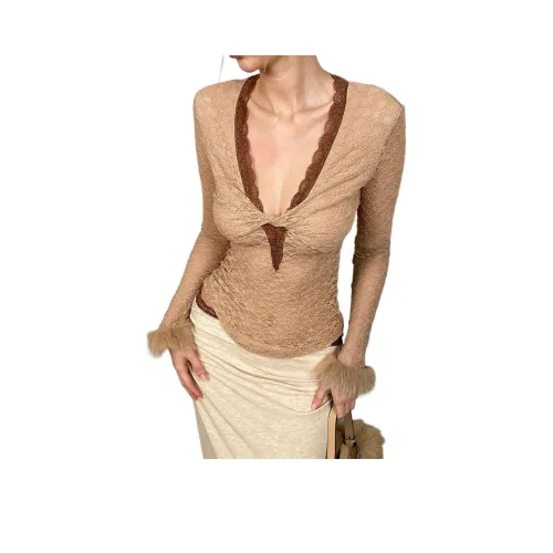 VENICEW Хаки Бесплатно V Бренд Наклейка Включено Женские Трикотаж