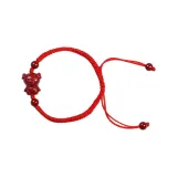 Браслет из красной нити с фиолетовой глиной (Цзыша) и китайским зодиаком Свинья