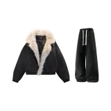 Чёрный + Чёрный Джинсы с Флисовой Подкладкой