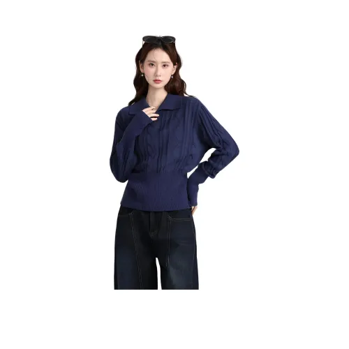 ЮЙЧЖАОЛИНЬ CZ21# Темно-синий Синий Женский Свитер