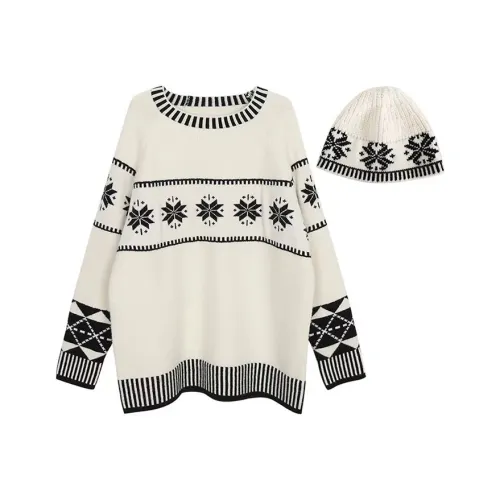 SYEEE WITH U Белый Жаккард Женский Трикотаж