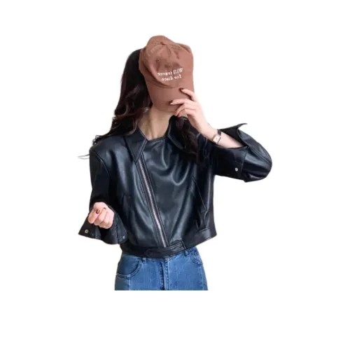 Mu Xiao Xin Кожа Куртка Женская