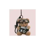 Сине-белый свитер, фототехника, бурый медведь