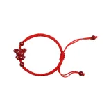 Браслет из красной нити с фиолетовой глиной (Цзыша) и китайским зодиаком Козы