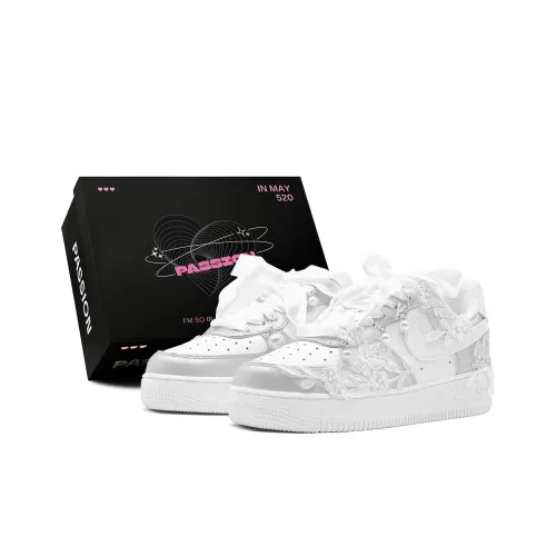Nike Air Force 1 GS Couple Romantic Favor Dreamy Bride Beautiful Handcrafted Creative Low Top Skateboard Shoes