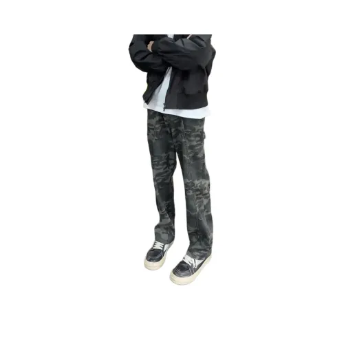 DAFK Army Green Camouflage Men's Jeans DAFK Армейский зеленый камуфляж Мужские Джинсы