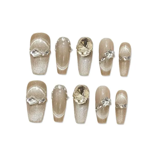 Yun Yue Joe Past Clouds Кошачий глаз Сверкающий страз Осветляющий False Nail Средний LADDER 25mm Градиентный Flashing