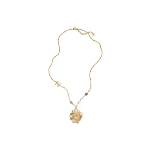 CHANEL Металлические ожерелья Женские Золото Кристалл