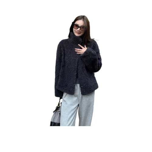 IWZI Черный Серый Цвет Женский Бархатный Куртка