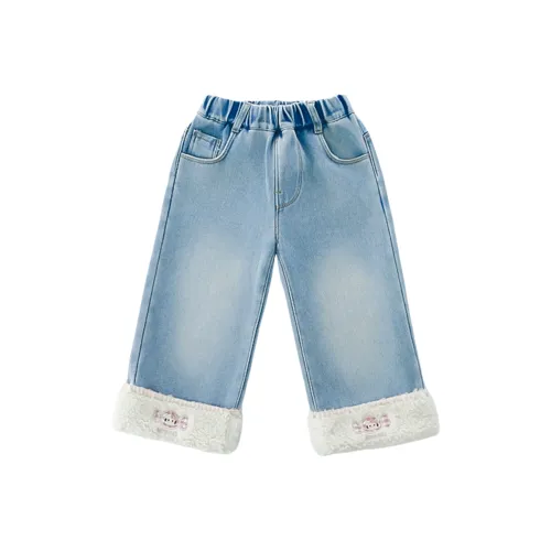 RHOBESAM Little Demon Конфетный цвет С флисовой подкладкой Джинсы Синий Предшкольные Джинсы