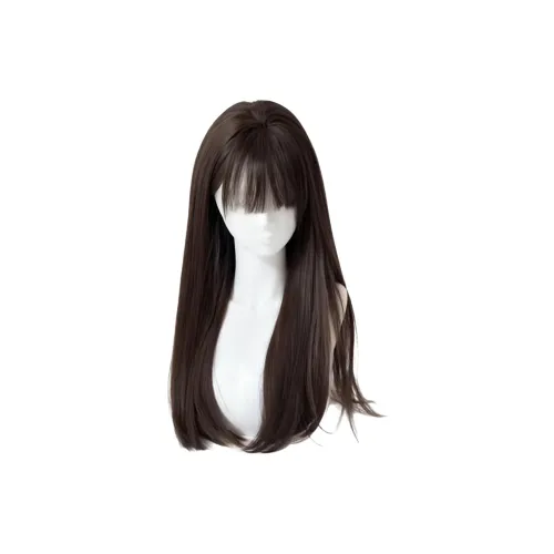 QIYEXUE Full Голова COVER Натуральный LOOK Полнота Фронтальные прядь Холодный Черный длинный Straight