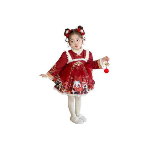 MUMUWU Платье Красное Детское Возраст 3-7 лет