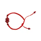 Браслет из красной нити с фиолетовой глиной (Цзыша) и китайским зодиаком Петух