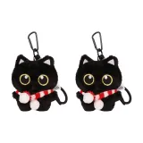 [Красный Белый+Красный Белый] Шарф Маленький Черный Кот-Шнурок Стиль Позиционирование