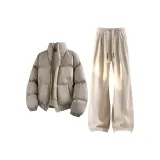 Верблюжий цвет, пуховая куртка + абрикосовые штаны