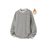 Белый флисовый свитшот с круглым вырезом