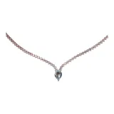 Капля воды Подсолнух Семена Цепочка на ключицу + Серебристо-синий