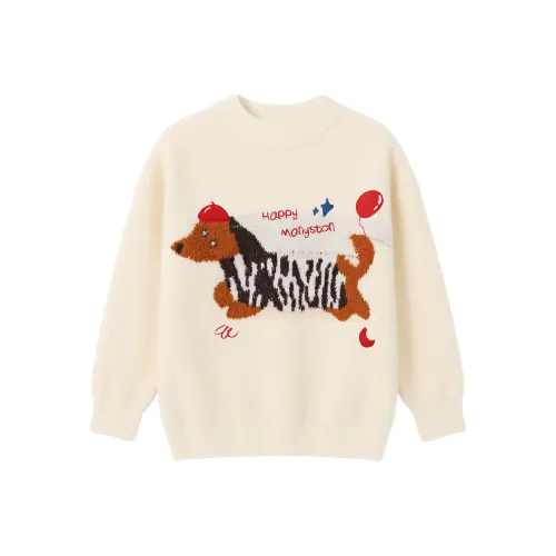 RHOBESAM Loboaby 1720 Мультяшный Норковый мех Свитер Экрю Пре-Школа Свитера