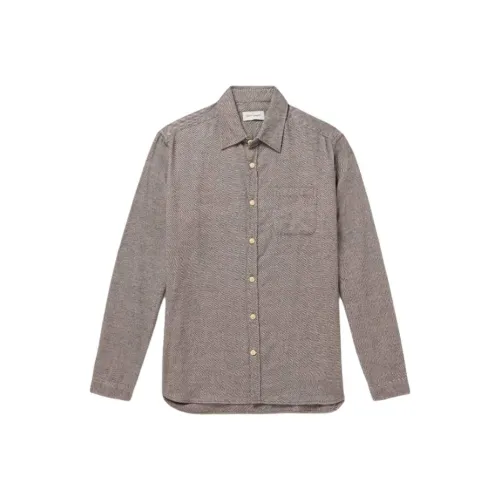 OLIVER SPENCER Коричневый Мужские Рубашки