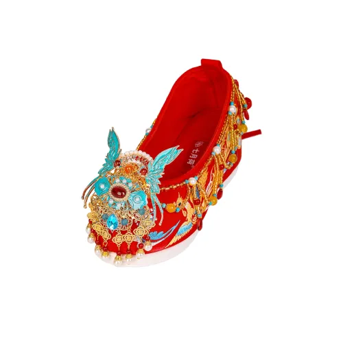 QIYUEHE Оригинальный Вышивка Обувь Скрытый каблук 6 см Женская