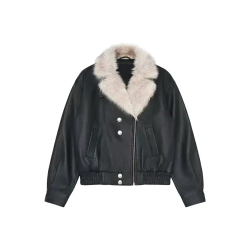 FPMZ Черные Женские Кожаные Куртки
