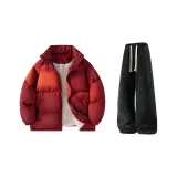 Бордовый + Черный Джинсы с флисовой подкладкой