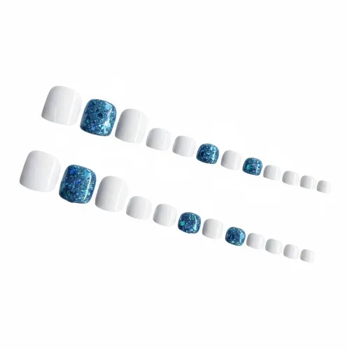 XNTX False Nail Strips False Nail Короткий Квадрат Морской синий Jump Цвет Стиль Инстаграм