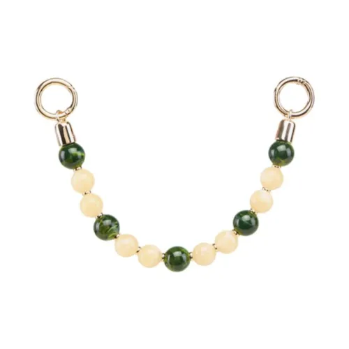 DEERE JACK Акриловая бусина Сумка Ремень Женский Абрикос и Зеленый