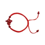 Браслет из красной нити с фиолетовой глиной (Цзыша) и китайским зодиаком Обезьяна