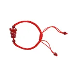 Браслет из красной нити с фиолетовой глиной (Цзыша) - Китайский Зодиак - Кролик