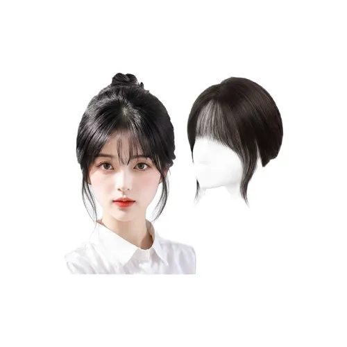 WANWANFENG Французский Liu Hai Парики Человеческие Волосы Короткие Прямые Волосы