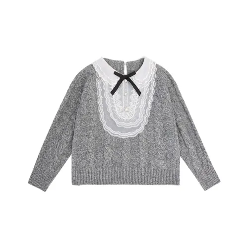 RHOBESAM Loba 1672 Кружевная отделка Водолазка Серый Предшкольные Свитера