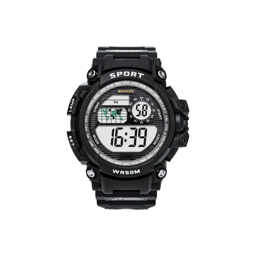 BENKEN Электронный механизм ремешок из TPU часы для мужчин черный циферблат