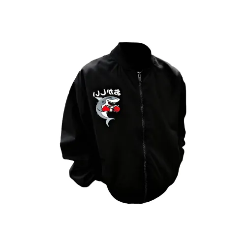 BIXING Черный American Luxury Streetwear Pilot С принтом Унисекс Куртки