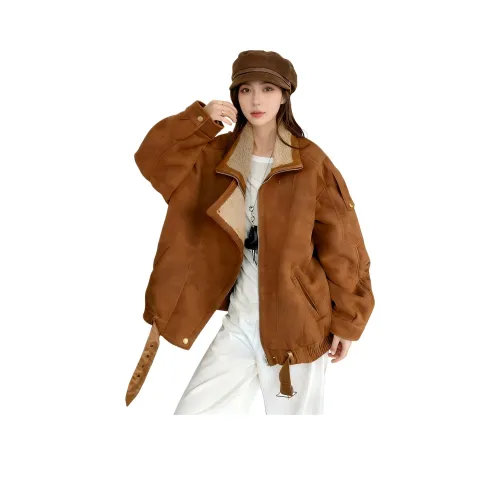 HTHK Коричневый Женские пуховики