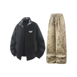 Двусторонний черный топ + хаки штаны