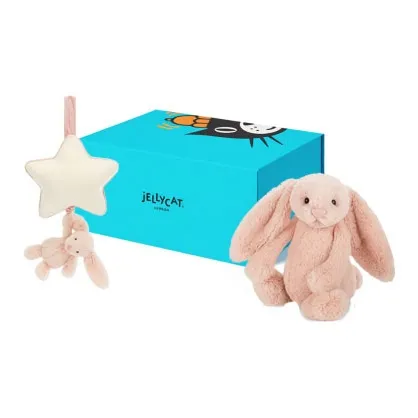 JELLYCAT Bunny Pink Dream Baby Cradles Box Кукла Плюшевая кукла 23 см 30 см Длина тела
