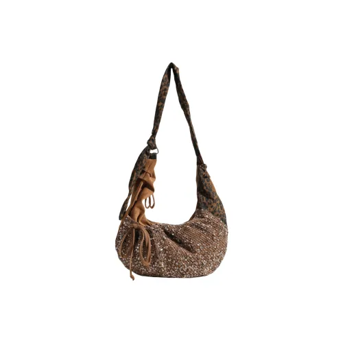 LINLIYOUMAO Ткань Сумка через плечо Стандартная Женская Коричневая