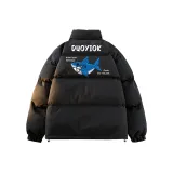 Чёрный хлопковый пуховик