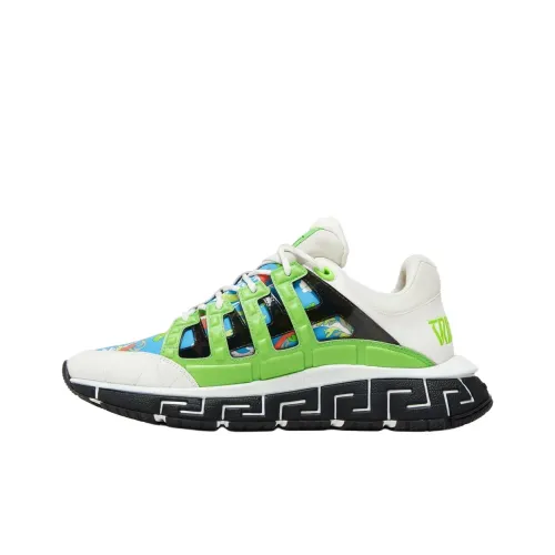 VERSACE Trigreca Низкий Топ Повседневная Обувь Мужская Синий Зеленый