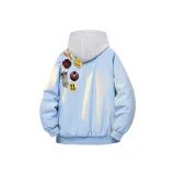 Светло-синий хлопковый пуховик (утеплённый)