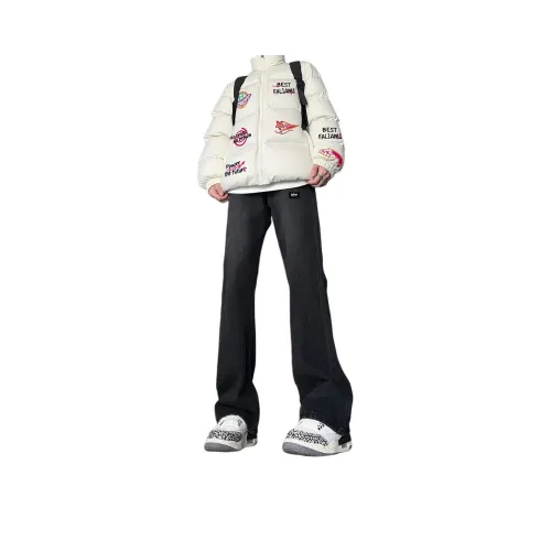 FALIAMS Зимний Утолщенный и С флисовой подкладкой Термические Джинсы Унисекс