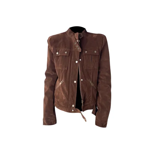 W9H2 Коричневый [Suede Vintage Рабочий стиль] Унисекс Бейсбольные Джерси