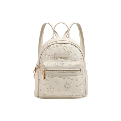 TTaG．baG Microfiber Synthetic Leather Backpack Standard Women's White