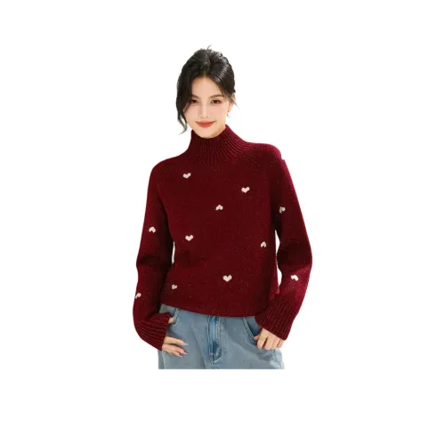 Mu Xiao Xin Красный С подарками MU Xiaoxin Бренд Наклеенный Женские Трикотаж