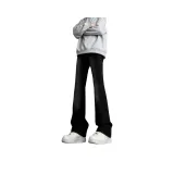 Утолщенный с флисовой подкладкой, черно-серый