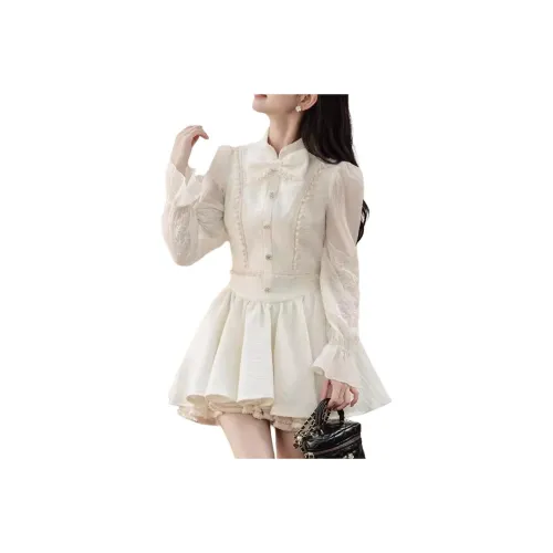 Cotton Gene Длинное платье с длинными рукавами женское