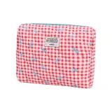 Красный клатч в клетку с бантом, размер 23*6*18