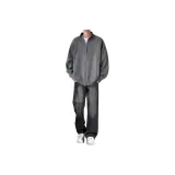 [Двухкомпонентный комплект] Серый кардиган + серые джинсы