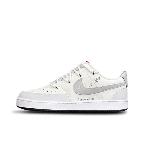 Nike Court Vision 1 Tower Кролик Амортизация Износостойкий Низкий Топ Скейтборд Кроссовки Мужские Серый Белый